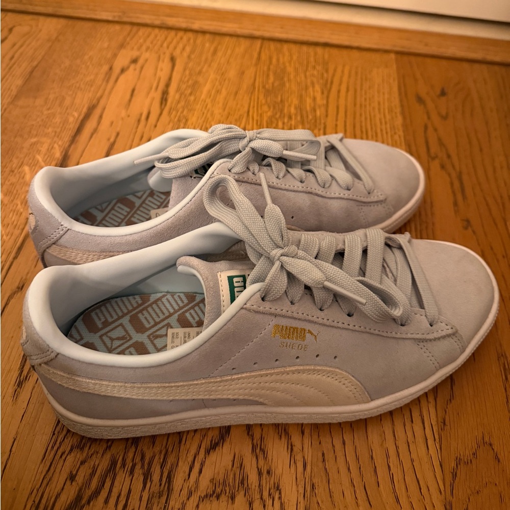 Puma Suede Sneakers in Soft Blue & Gray